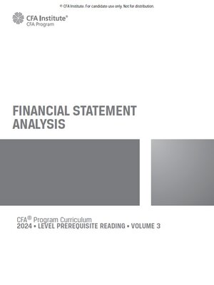 cover image of 2024 CFA Level Prerequisite Reading: Financial Statement Analysis